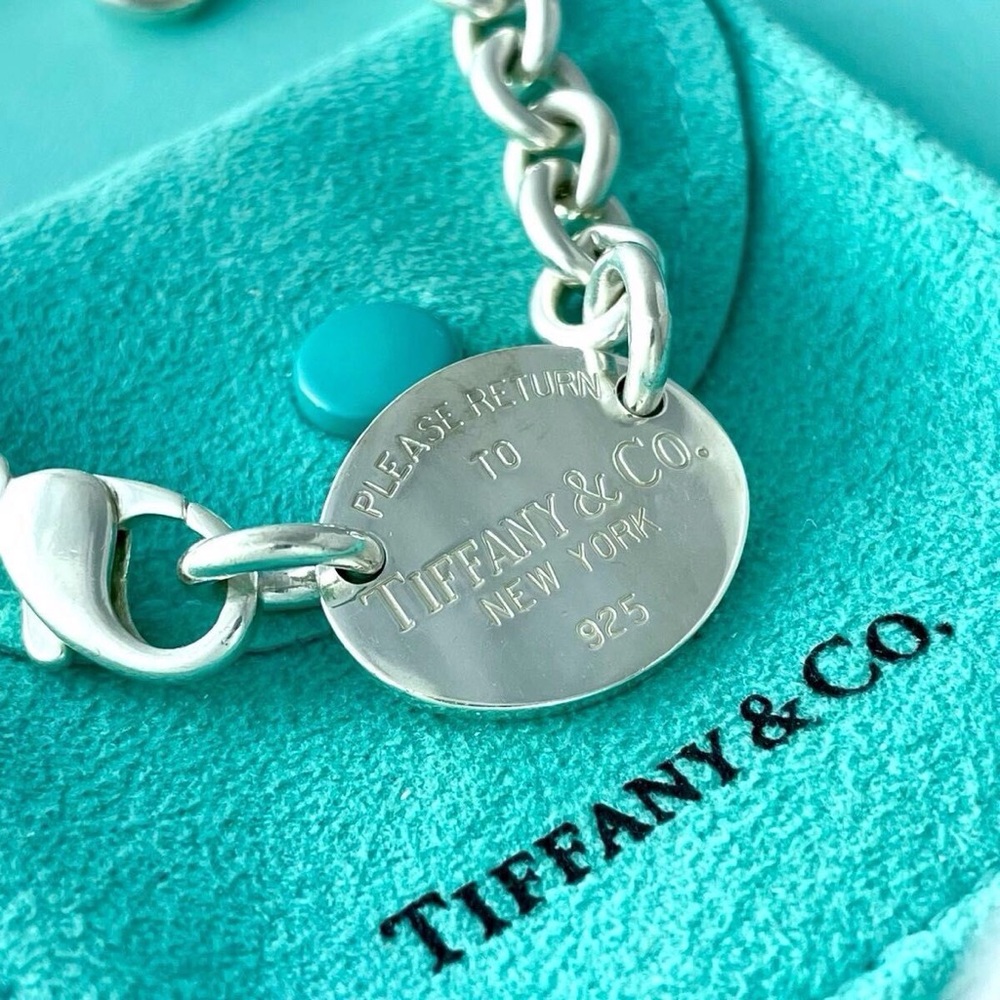 Tiffany & Co Return To Tiffany Oval Tag Choker Necklace- 925 Silver - 15.5"